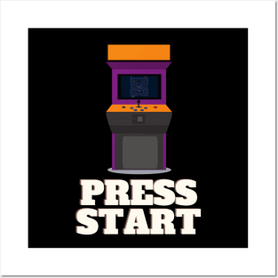 Press Start Arcade Gamer Apparel Posters and Art